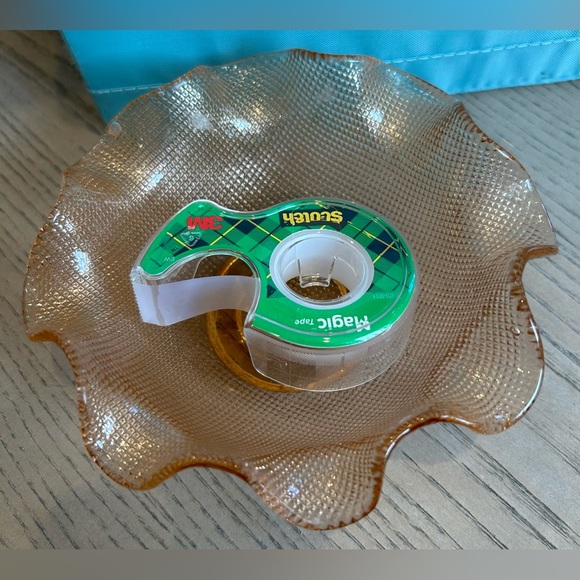 COLONY Italian Vintage Waffle Glass Dessert Bowl w/Ruffled Edge - Picture 3 of 6